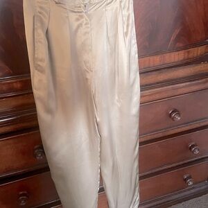 Vintage Ann Klein II tan, silk pants